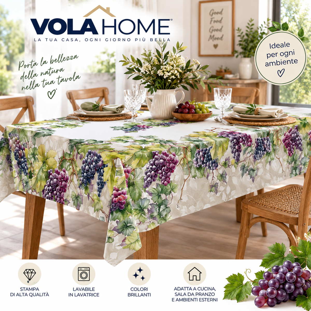 Tovaglia Fantasia Uva – L’Autunno in Casa