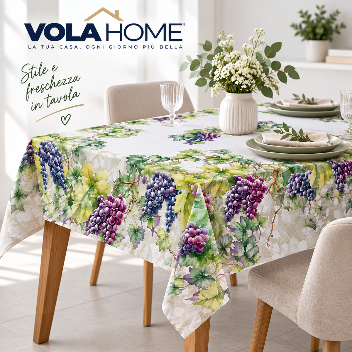 Tovaglia Fantasia Uva – L’Autunno in Casa