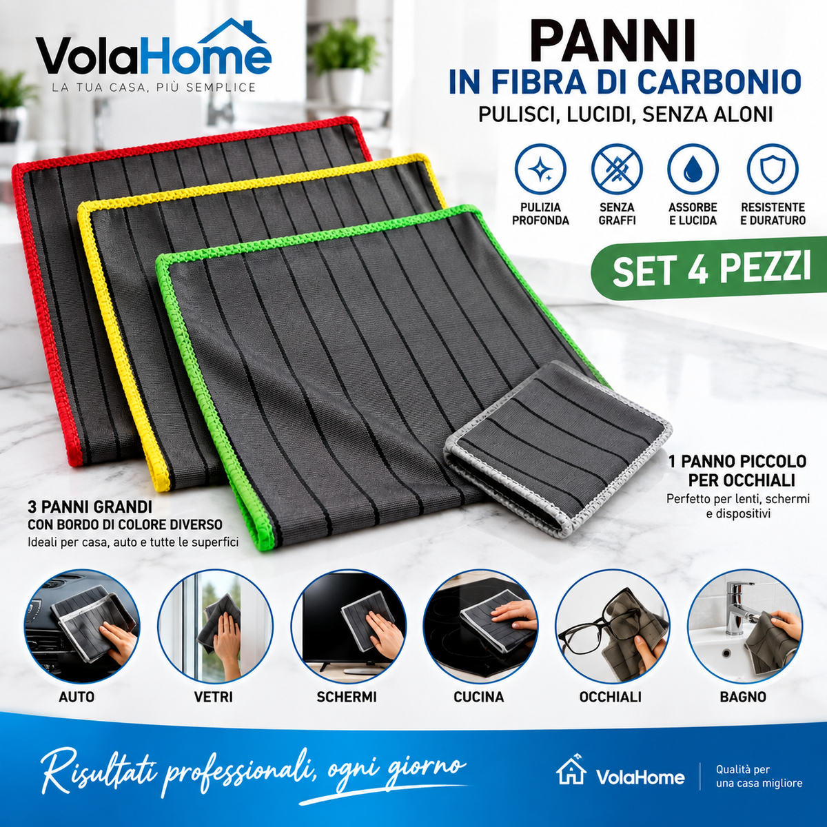 Panni in Fibra di Carbonio VolaHome